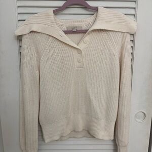 LOFT Off-White Cowl Neck Sweater